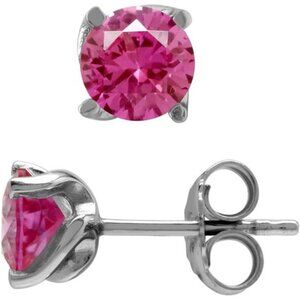 6MM Round Shape Birthstone Gemstones White Gold Plated or Yellow Gold Plated